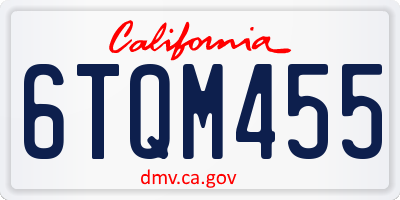 CA license plate 6TQM455