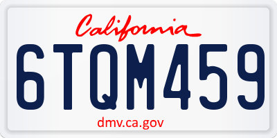 CA license plate 6TQM459