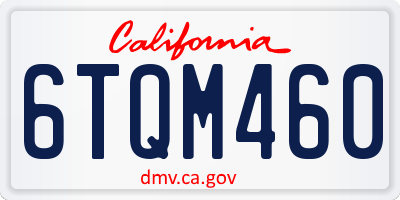 CA license plate 6TQM460