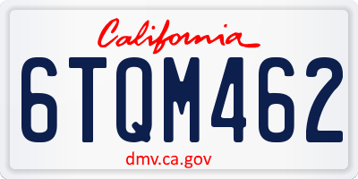 CA license plate 6TQM462