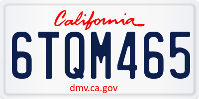 CA license plate 6TQM465