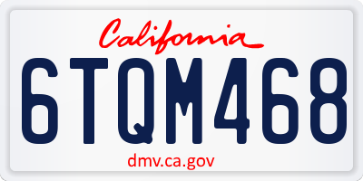 CA license plate 6TQM468