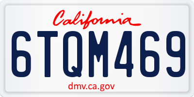 CA license plate 6TQM469