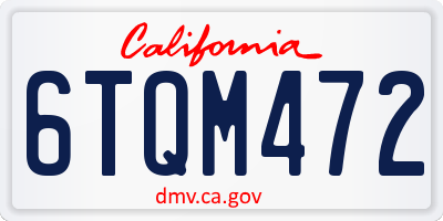 CA license plate 6TQM472