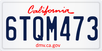 CA license plate 6TQM473