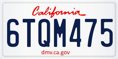 CA license plate 6TQM475