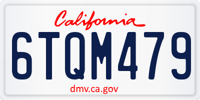 CA license plate 6TQM479