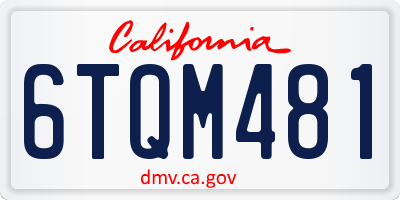 CA license plate 6TQM481