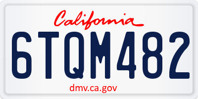 CA license plate 6TQM482