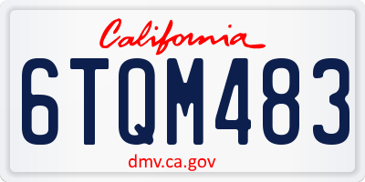 CA license plate 6TQM483