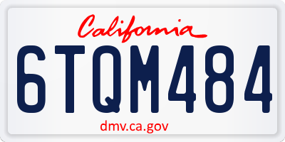 CA license plate 6TQM484