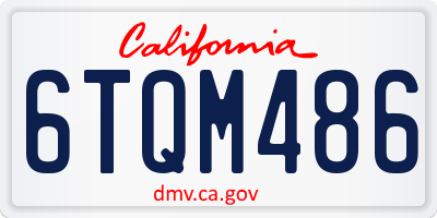 CA license plate 6TQM486