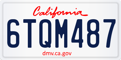 CA license plate 6TQM487