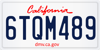 CA license plate 6TQM489