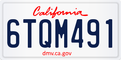 CA license plate 6TQM491