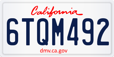 CA license plate 6TQM492