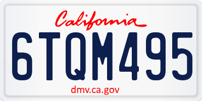 CA license plate 6TQM495