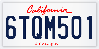 CA license plate 6TQM501