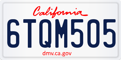 CA license plate 6TQM505