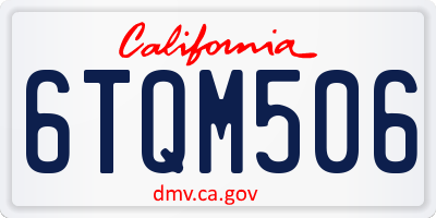 CA license plate 6TQM506