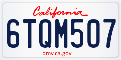 CA license plate 6TQM507