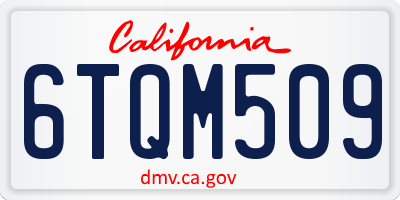 CA license plate 6TQM509