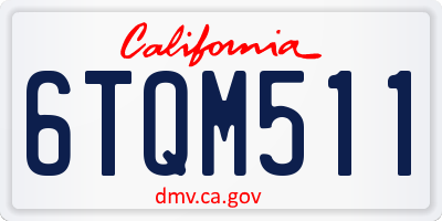 CA license plate 6TQM511