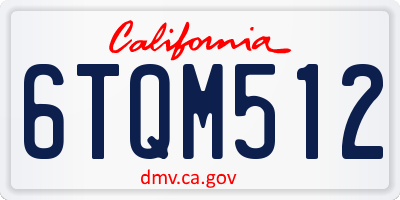 CA license plate 6TQM512