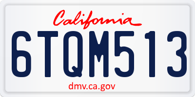 CA license plate 6TQM513