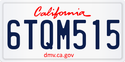 CA license plate 6TQM515