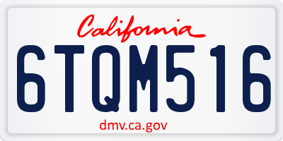 CA license plate 6TQM516