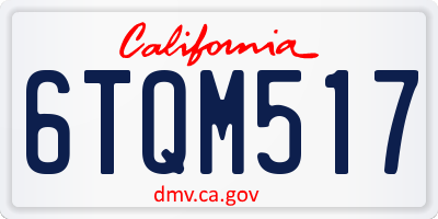 CA license plate 6TQM517