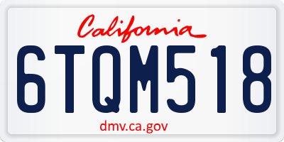 CA license plate 6TQM518