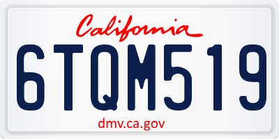 CA license plate 6TQM519