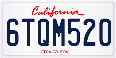 CA license plate 6TQM520