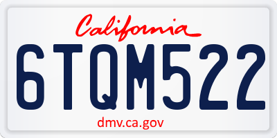 CA license plate 6TQM522