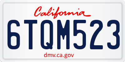 CA license plate 6TQM523