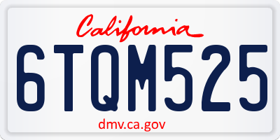 CA license plate 6TQM525