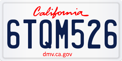 CA license plate 6TQM526