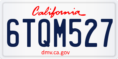 CA license plate 6TQM527