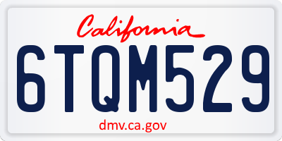 CA license plate 6TQM529