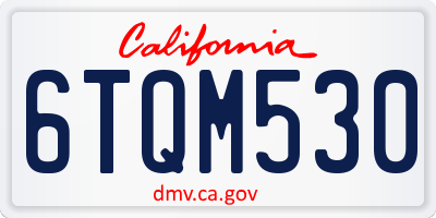 CA license plate 6TQM530