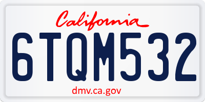 CA license plate 6TQM532