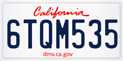 CA license plate 6TQM535