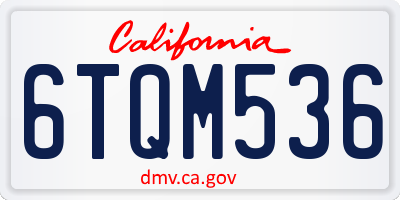 CA license plate 6TQM536