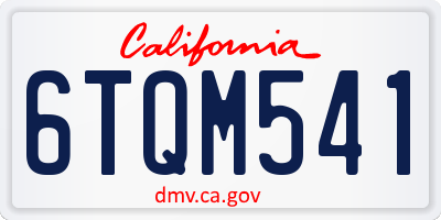 CA license plate 6TQM541