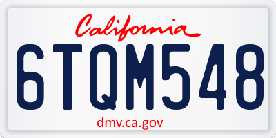 CA license plate 6TQM548