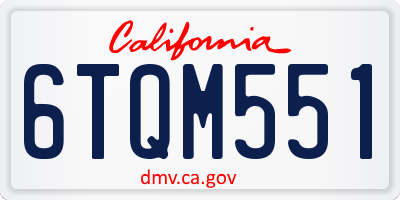 CA license plate 6TQM551