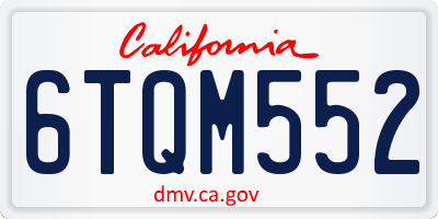 CA license plate 6TQM552