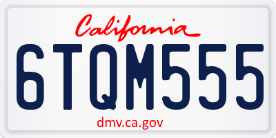 CA license plate 6TQM555